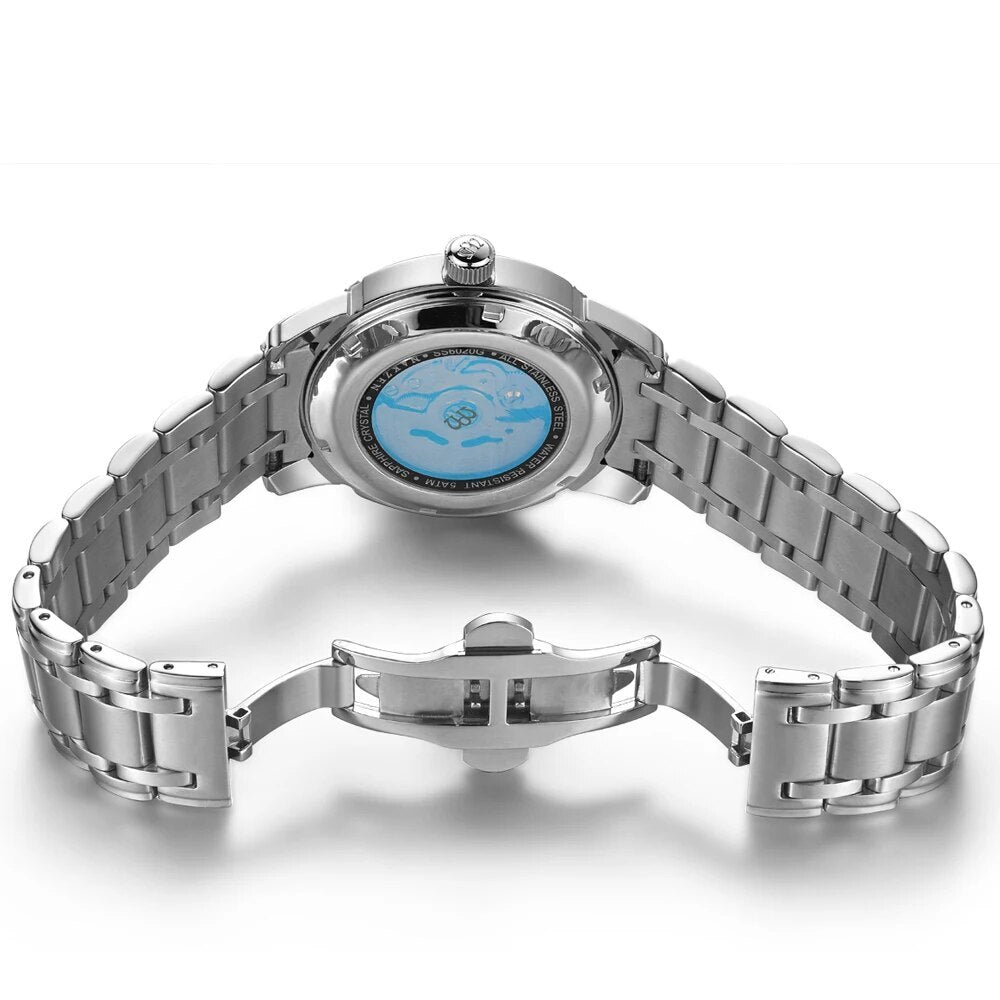 NAKZEN Men's Automatic Mechanical Watch – Miyota 8215 Movement, Diamond Bezel & Sapphire Crystal