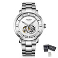 Megir Men's Hollow Automatic Mechanical Watch – Stainless Steel, Waterproof