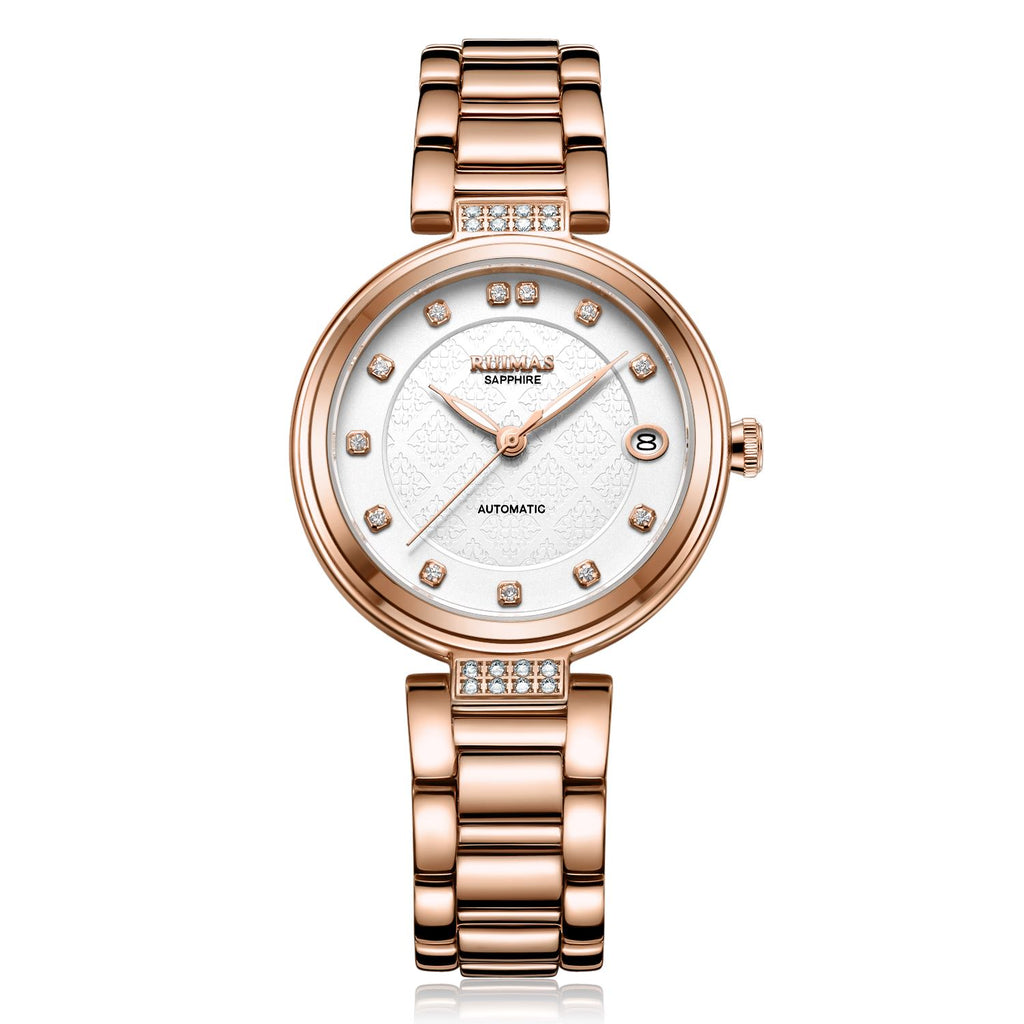 RUIMAS Women's Automatic Mechanical Watch – Stainless Steel Strap, Date Display