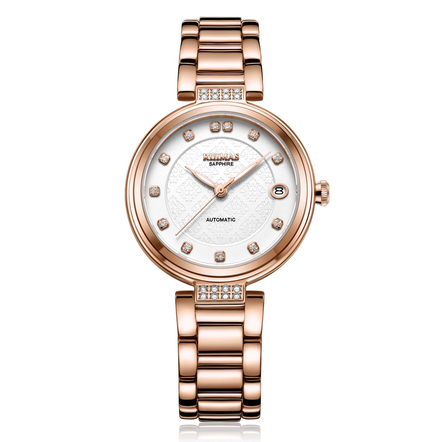 RUIMAS Women's Automatic Mechanical Watch – Stainless Steel Strap, Date Display