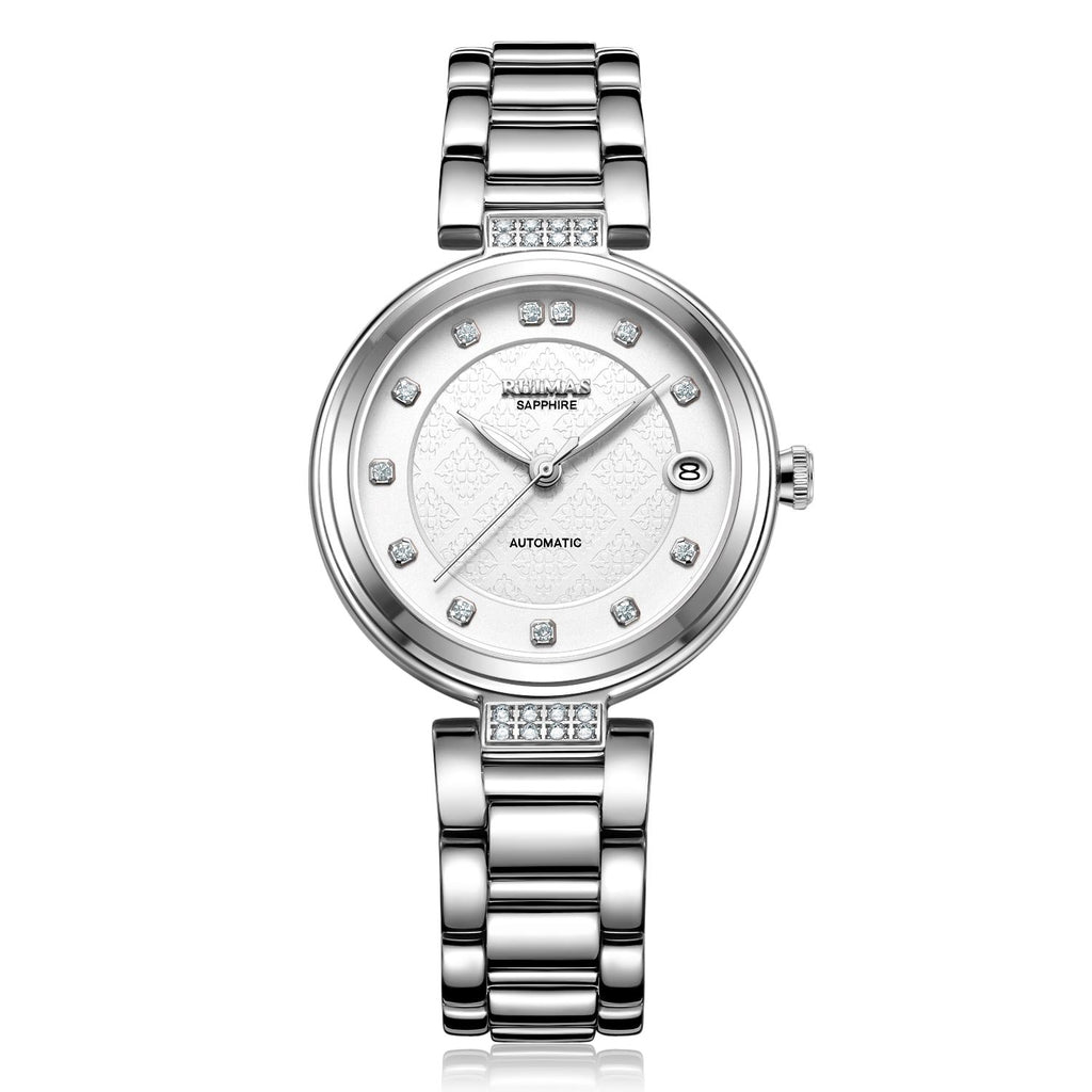 RUIMAS Women's Automatic Mechanical Watch – Stainless Steel Strap, Date Display
