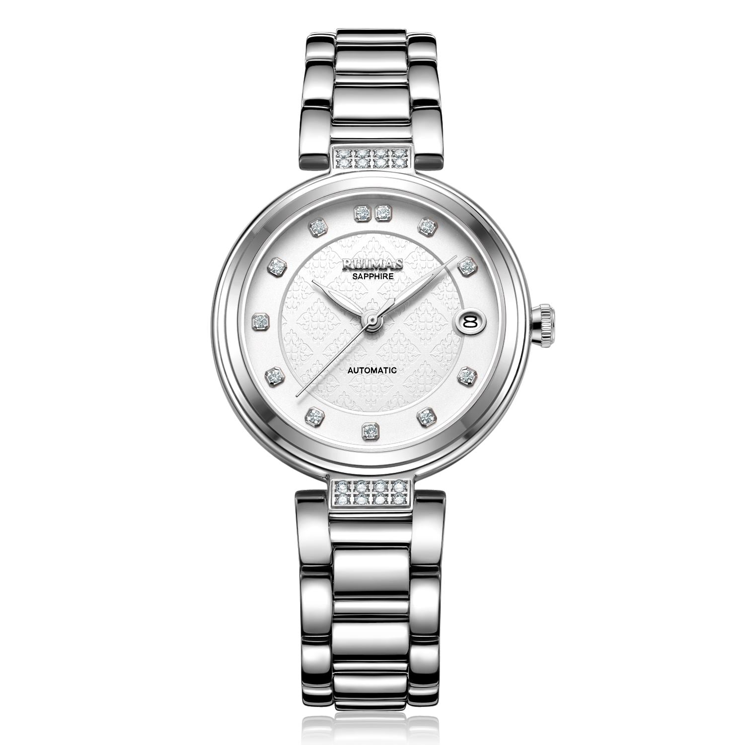 RUIMAS Women's Automatic Mechanical Watch – Stainless Steel Strap, Date Display