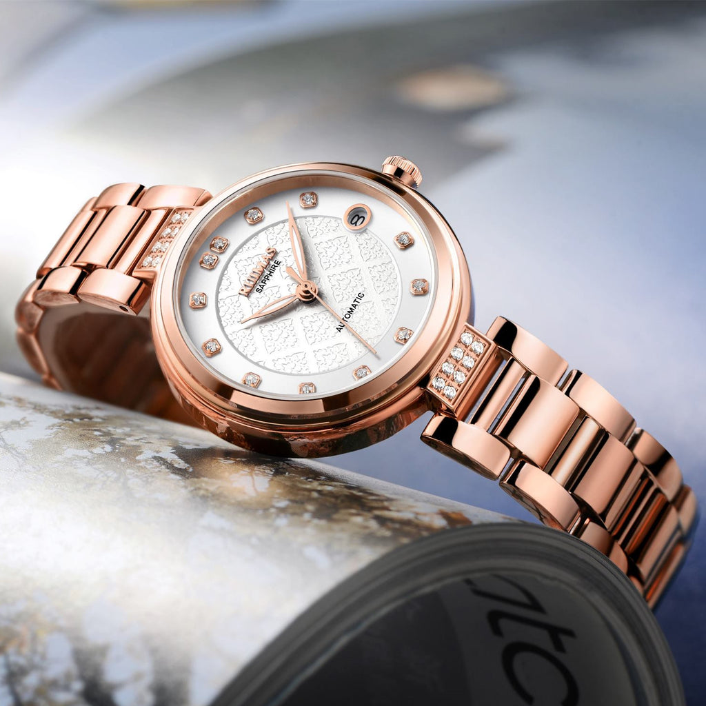 RUIMAS Women's Automatic Mechanical Watch – Stainless Steel Strap, Date Display