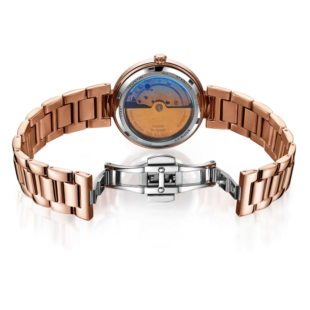 RUIMAS Women's Automatic Mechanical Watch – Stainless Steel Strap, Date Display