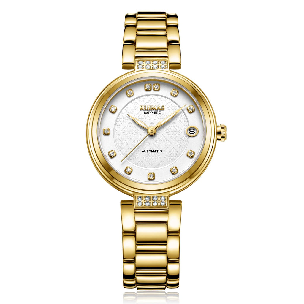 RUIMAS Women's Automatic Mechanical Watch – Stainless Steel Strap, Date Display